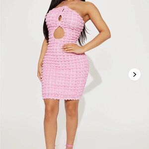Fashion Nova Pink Textured Women Dress